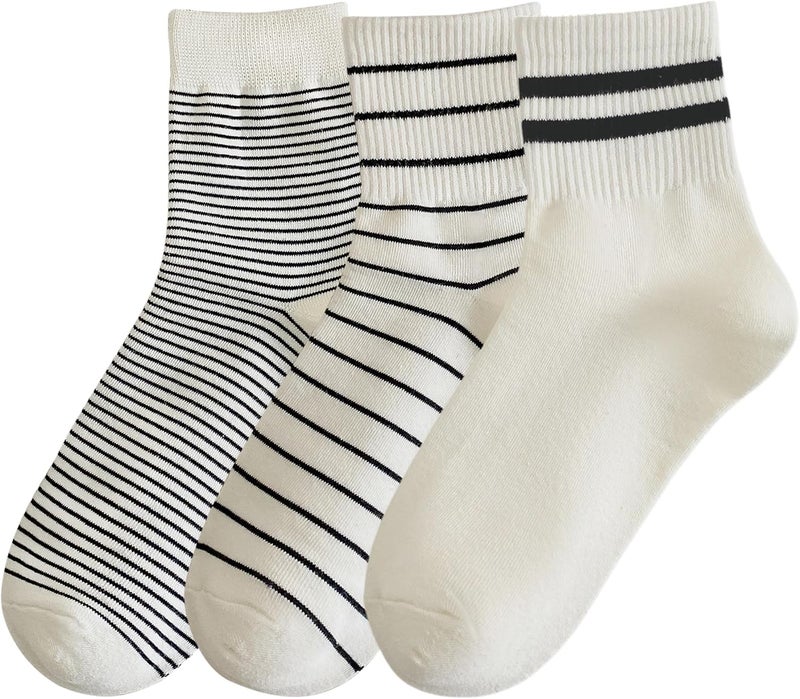 Arukora Store Women's Polka Dot & Striped Crew Cute Ankle Socks Size 5-9 - Image 1